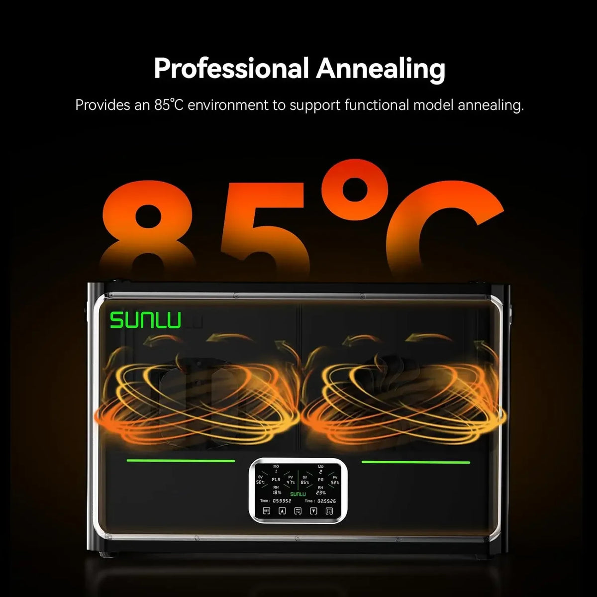 SUNLU S4 Pro Dual Chamber Filament Dryer 45-85℃ Independent Heat Annealing Auto Humidity 4 Spools for ABS PLA PETG PA Filament