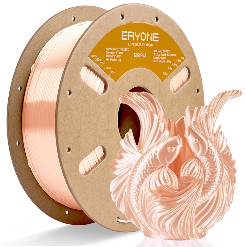 ERYONE 1KG Silk PLA 3D Printer Filament 1.75mm, Premium Silk Shiny Finish Single Color, Glossy Smooth Surface 1kg Spool