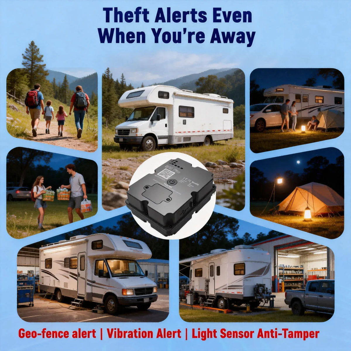 GPS Tracker for RV Van Life Camper Motorhome Real Time Tracking Anti Theft SOS 4G Global Portable Waterproof Subscription