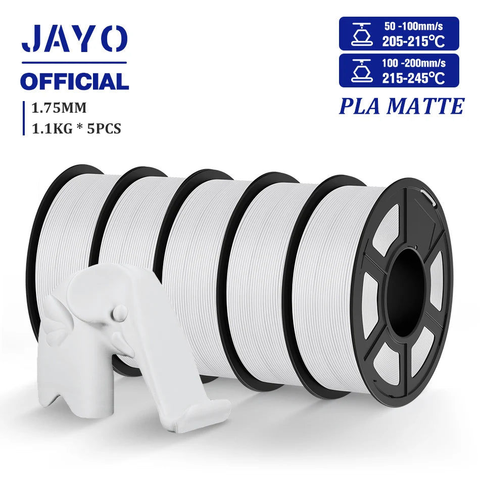 JAYO 5 Rolls 3D Filament PLA/PLA META/PETG/SILK PLA+/Wood/PLA Marblel/ APLA 1.75mm1.1KG 3D Printer Filament for FDM Muticolor