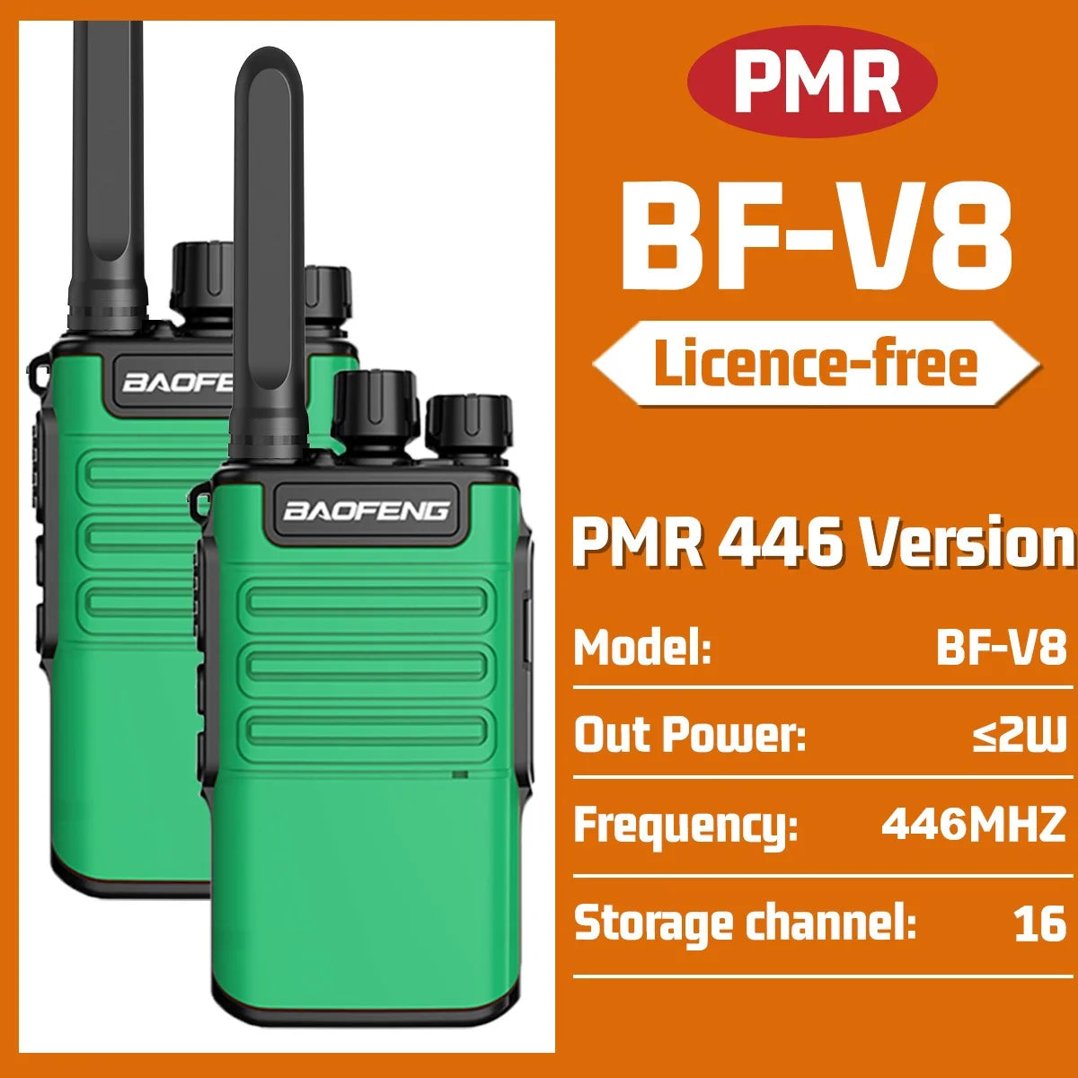 2PCS Baofeng BF-V8 Mini Walkie Talkie PMR Legal Frequency Wireless Copy VOX Portable Two Way Radio For Outdoor Camping Hiking