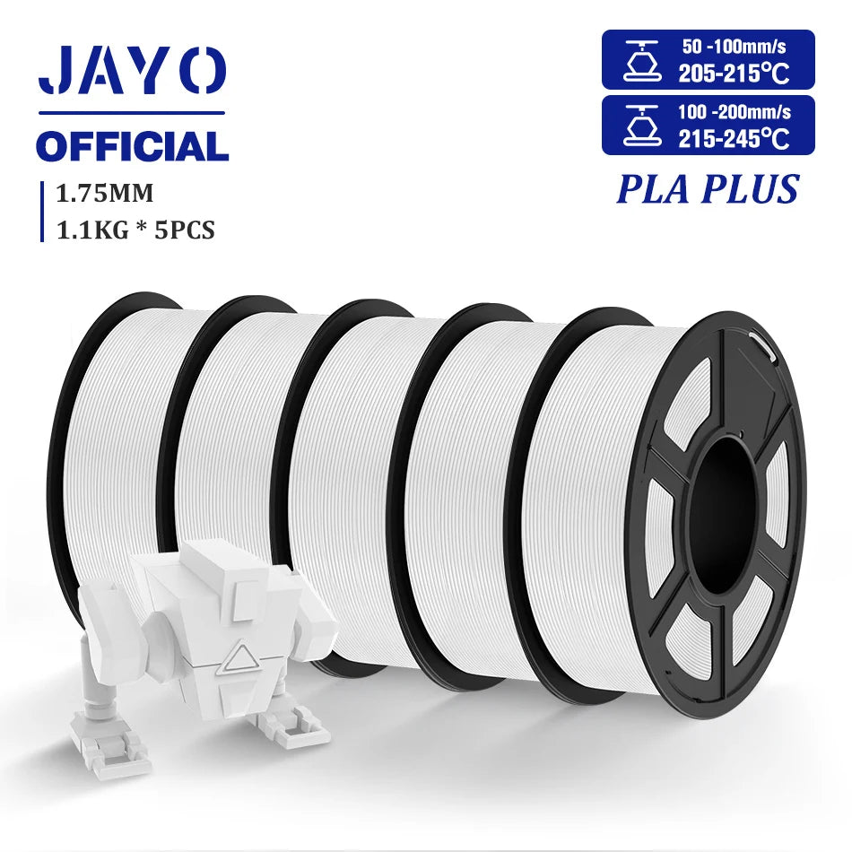 JAYO 5 Rolls 3D Filament PLA/PLA META/PETG/SILK PLA+/Wood/PLA Marblel/ APLA 1.75mm1.1KG 3D Printer Filament for FDM Muticolor