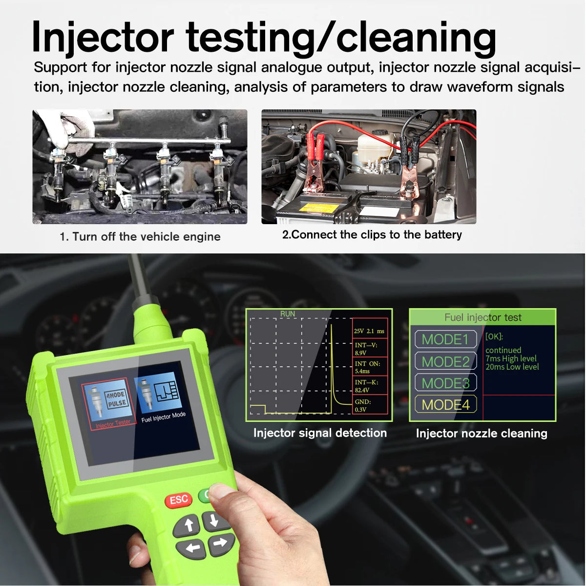 Topdiag P200 Pro Circuit System Tester 9V-48V Power Circuit Probe Kit Vehicle Leakage Detection Oscilloscope Diagnostic Tool