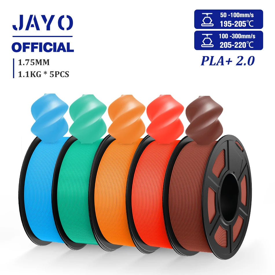 JAYO 5 Rolls 3D Filament PLA/PLA META/PETG/SILK PLA+/Wood/PLA Marblel/ APLA 1.75mm1.1KG 3D Printer Filament for FDM Muticolor