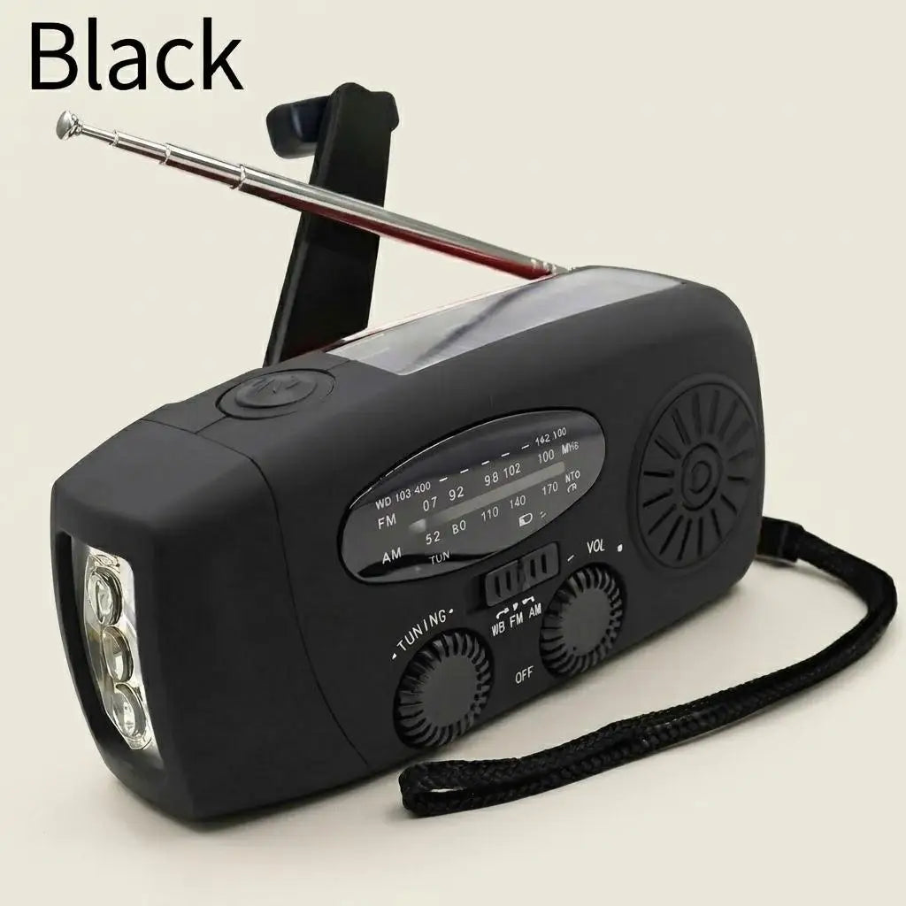 Portable Solar Hand Crank Radio with 2000mAh Power Bank Emergency Weather Radio AM FM NOAA Weather Alert LED Flashlight Survival Gear for Home Blackout Severe Weather Camping Hurricane Preparedness Emergency Kit for Home Offi