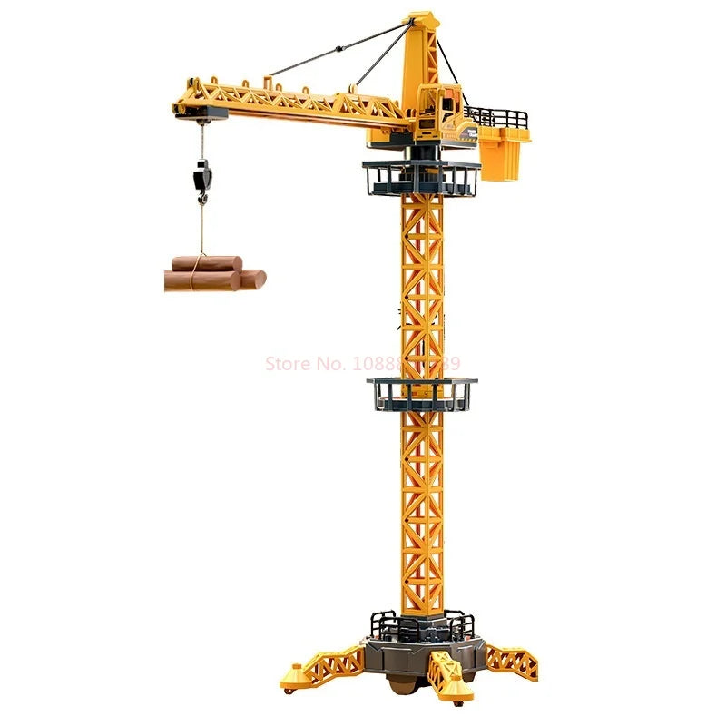 Super Size 1.1 Meter Remote Control Tower Crane Toy Model Heavy Duty RC Truck Engineering Car Crane Lifter Toy For Kids