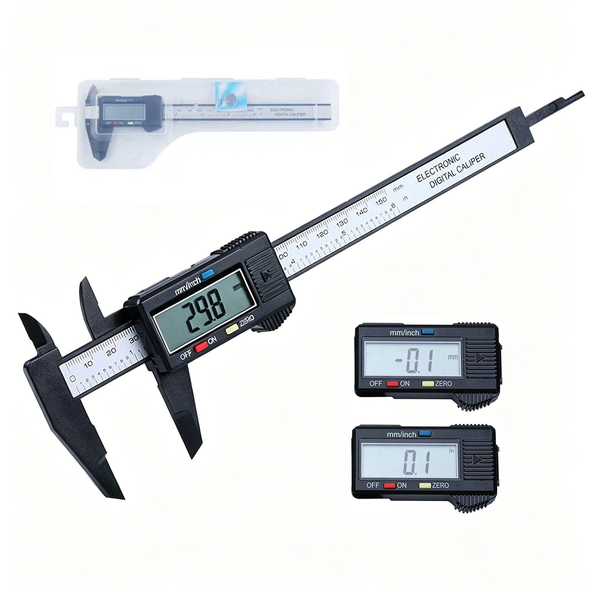 150mm 100mm Electronic Digital Calipers Carbon Fiber Dial Vernier Caliper Gauge Micrometer High Precision Measuring Tool Digital Ruler Calipers
