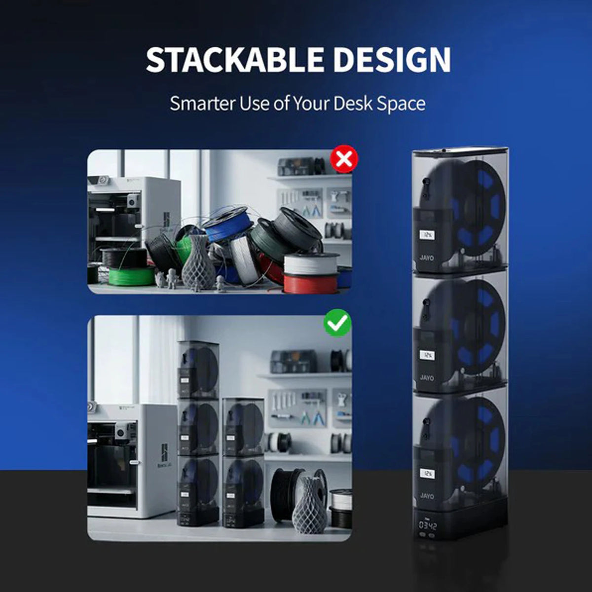 JAYO FDM J1 Upgrade Storage Saving Arid Machine Mate 360° Surround Keeping  2 Filament Volumes At The Same Time Dry Box Heater