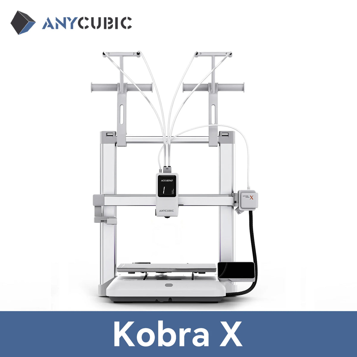 ANYCUBIC Kobra X 3D Printer 600mm/s Max Print Speed 2x Time&Materail Saving Built In 4Color Printing Automatic leveling Printer