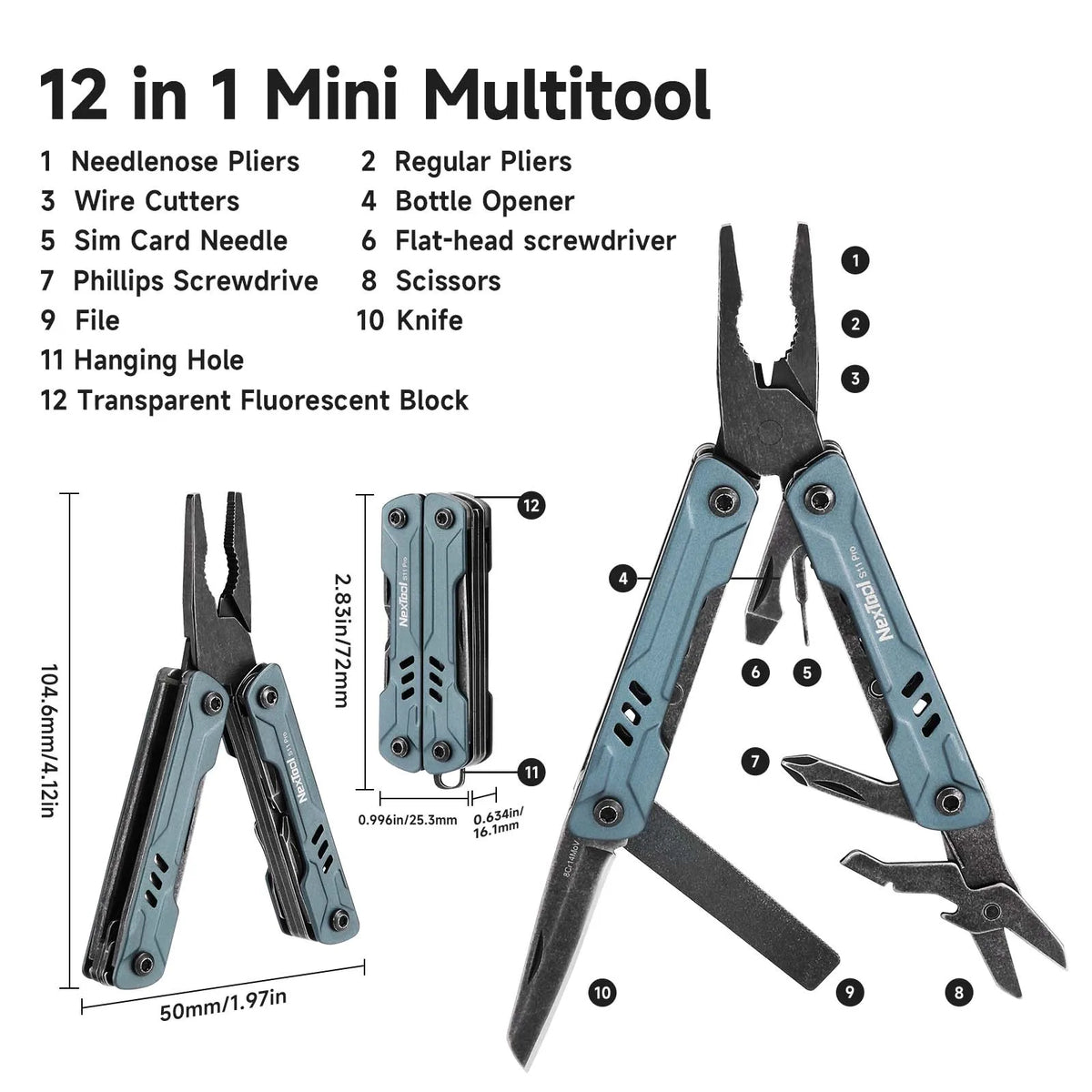 NexTool Multitool Mini Flagship F12 Mini Sailor S0 S11 Pro E1 Adjustable Wrench W1 W2 All Portable EDC Multitool Hand Tools