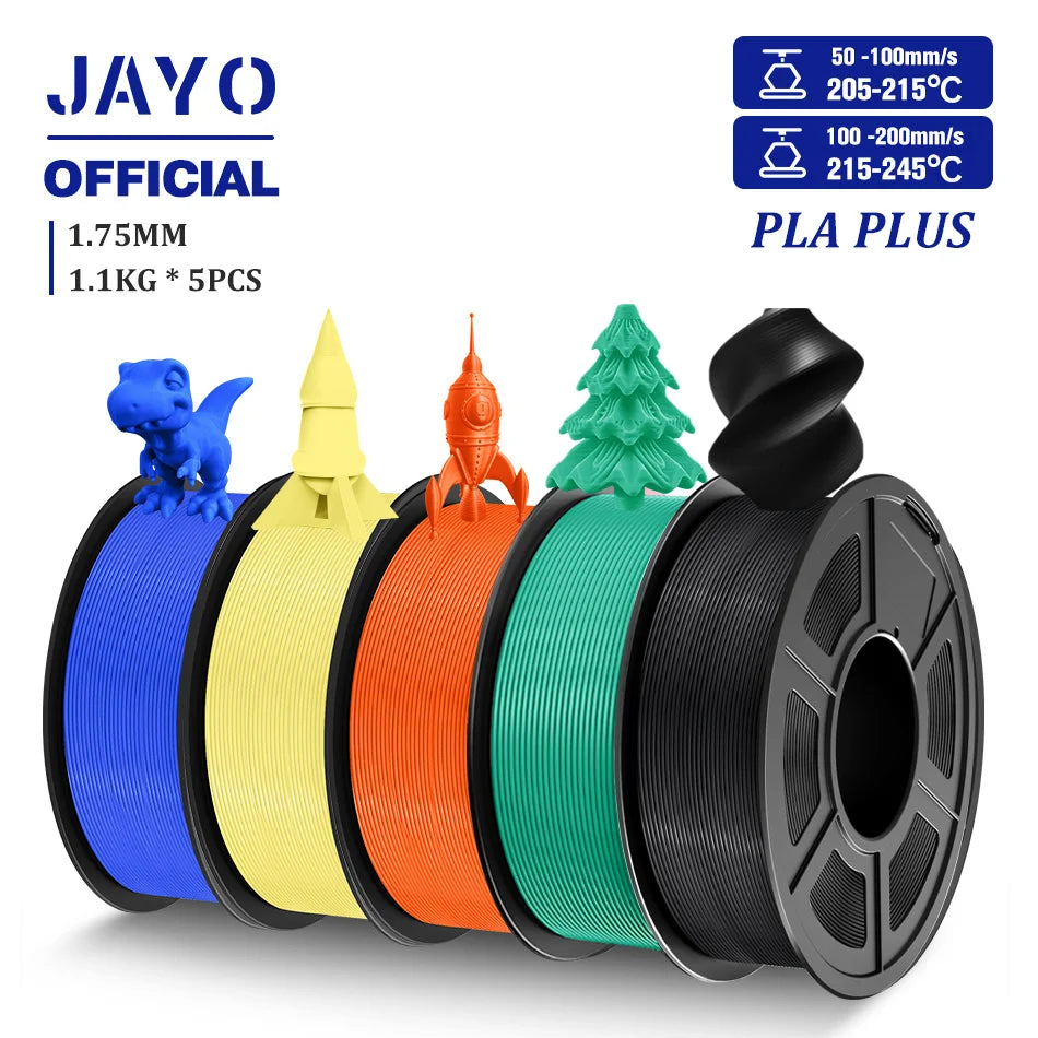 JAYO 5 Rolls 3D Filament PLA/PLA META/PETG/SILK PLA+/Wood/PLA Marblel/ APLA 1.75mm1.1KG 3D Printer Filament for FDM Muticolor