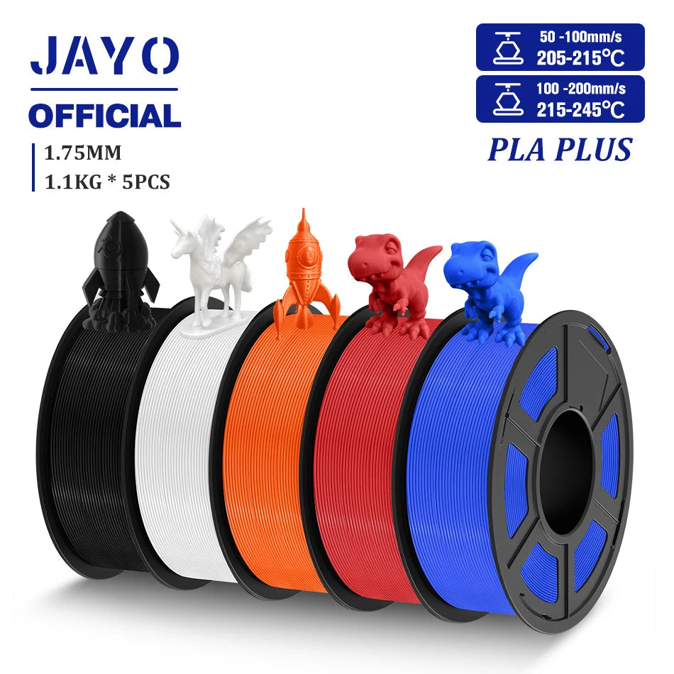 JAYO 5 Rolls 3D Filament PLA/PLA META/PETG/SILK PLA+/Wood/PLA Marblel/ APLA 1.75mm1.1KG 3D Printer Filament for FDM Muticolor