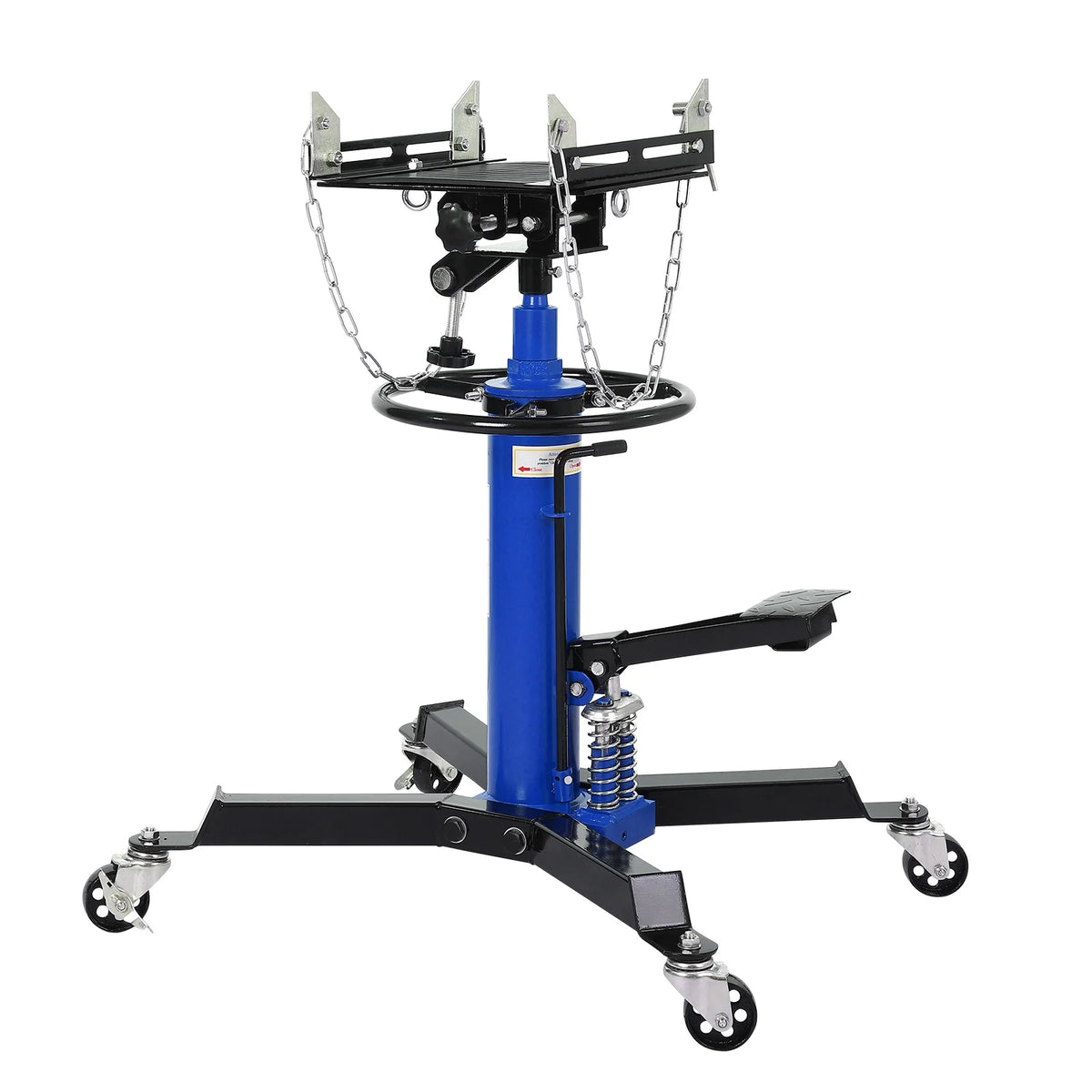 Hydraulic Transmission Jack 1322 LBS Capacity 2-Stage Telescoping Lift 33.5 in-69 in | Trans Jack Stand with Dual Plunger, 8 mm Non-Slip Pad, Foot Pedal & Swivel Wheels
