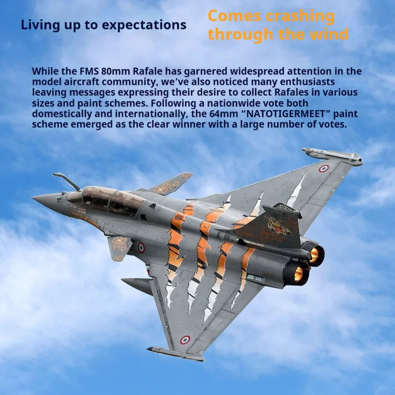 FMS 64mm Rafale EDF RC Jet Scale Fixed Wing Fighter Aircraft Model Electric Ducted Fan RC Remote Control Airplane Hobby Toy