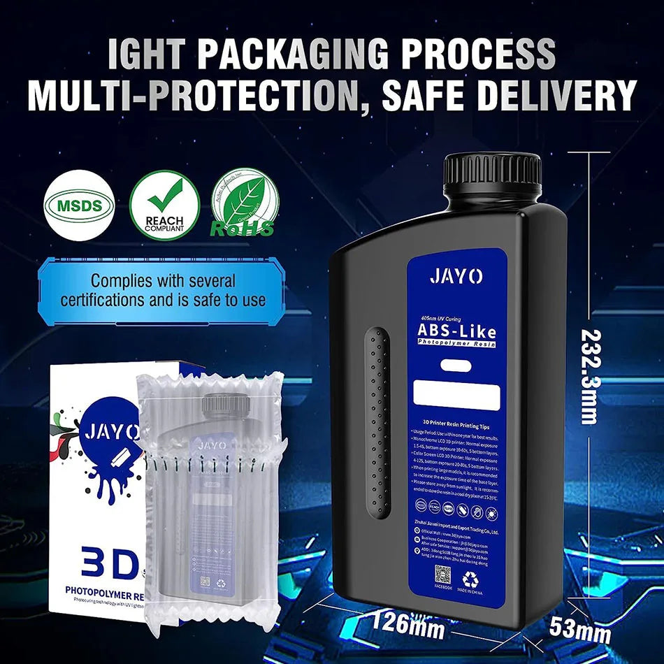 JAYO 3D Printer Resin Fast Curing Standard/ Standard Plus/ 14K Standard/ ABS Like 3D Resin For LCD SLA DLP 3D Printers