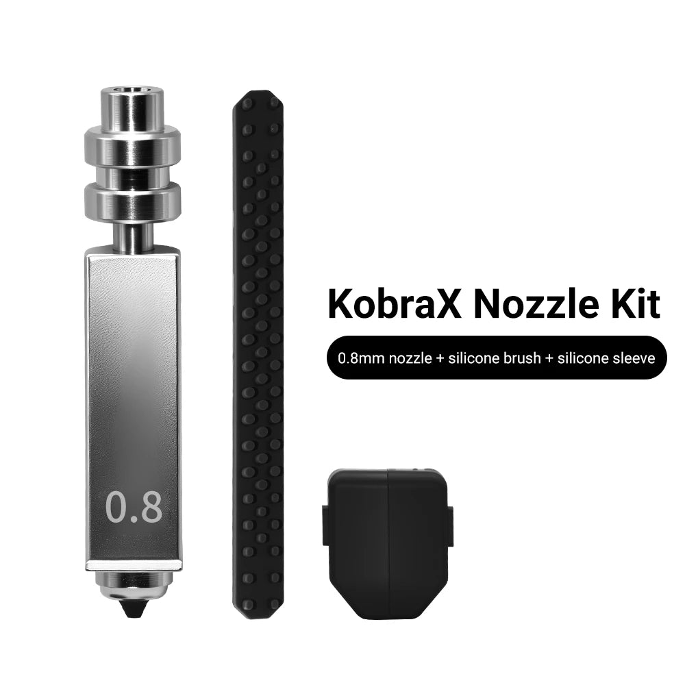 Anycubic Kobra X/Kobra 4 Bimetal Hotend Nozzle Kit 0.2 0.4 0.6 0.8mm Heating Assembly with Silicone Wiper 3D Printer Accessories