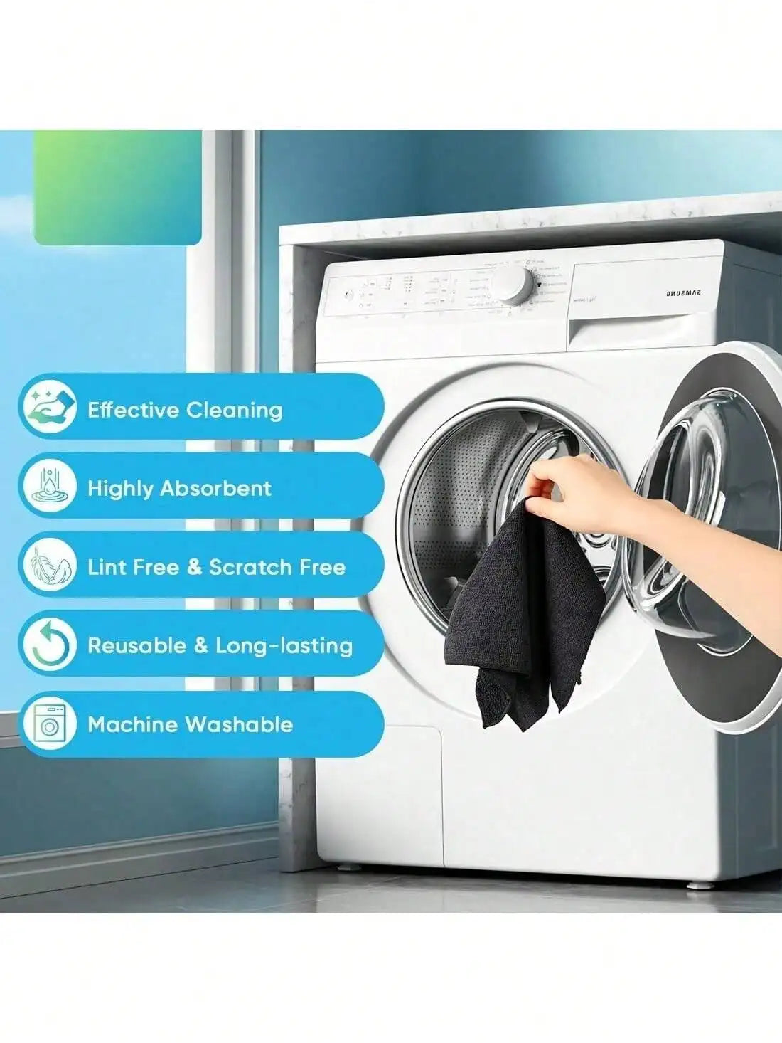 10pcs Kitchen Towel Set, Black And Light Gray Super Absorbent Microfiber Cleaning Cloths, Strong Water Absorption, Soft, Stain Removal, Suitable For Cleaning Glass, Cooking Countertops, Pots And Pans, Faucets, Range Hoods, Ca