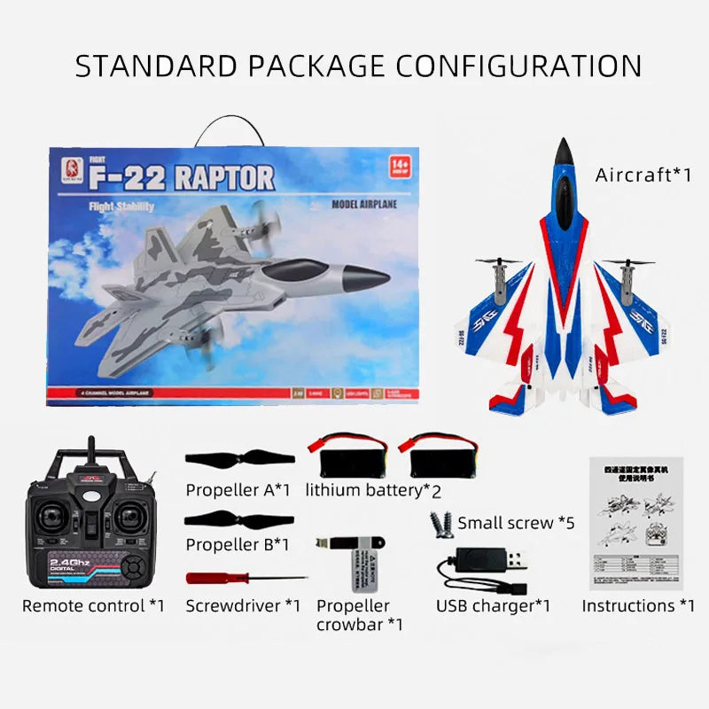 SG-F22 RC Airplane 3D Stunt Plane Model 2.4G Remote Control Fighter Glider Electric Rc Aircraft Toys For Adults