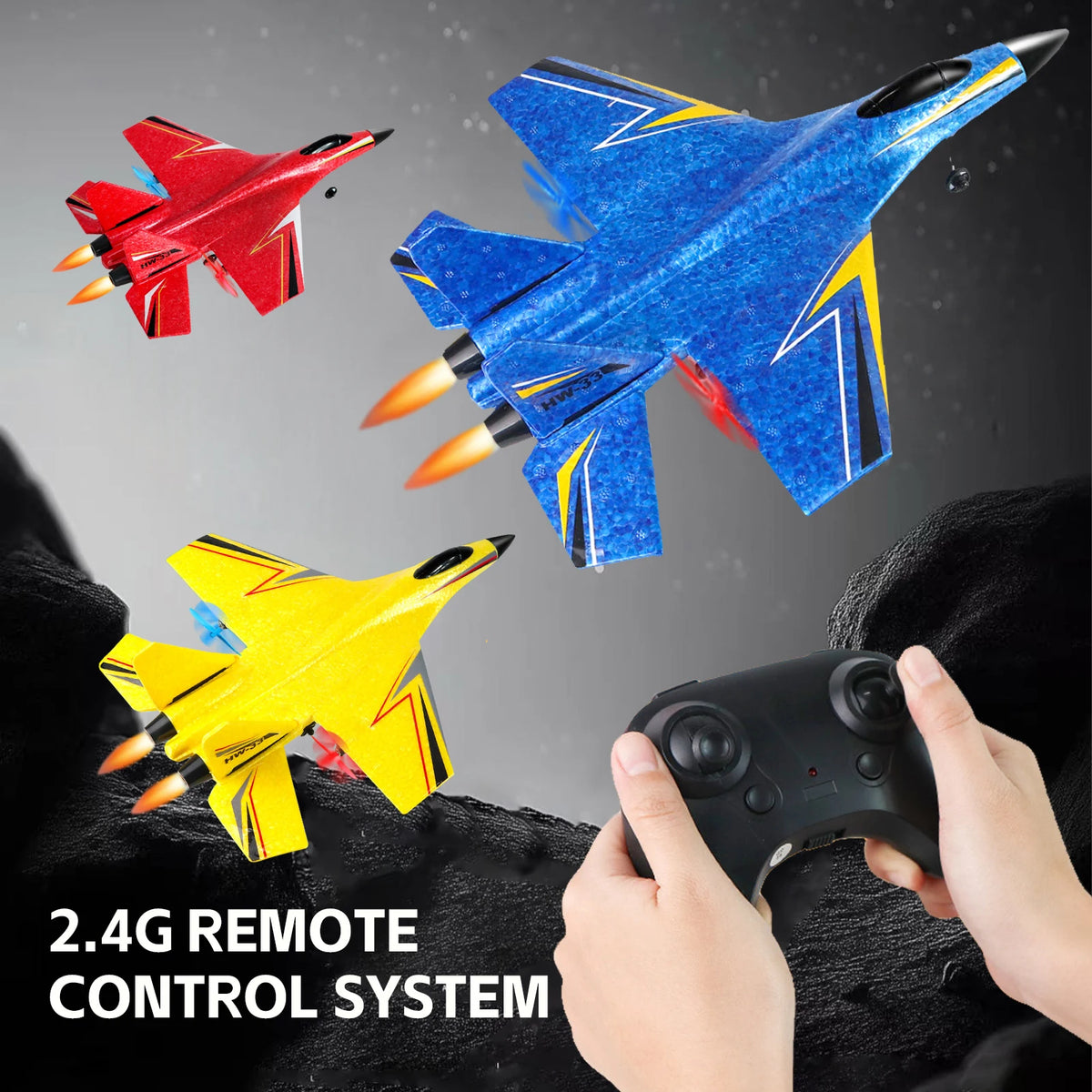 HW33 RC Fighter Jet Toy - Fixed-Wing Remote Control Plane with 6-Axis Gyroscope, Lightweight Foam Structure, Compact Precision E