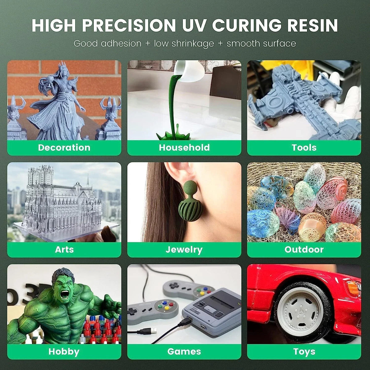 SUNLU Standard Photosensitive Resin for 3D Printing - Low Odor,High Precision,Easy to Use,Great for Beginners,Cost-Effective