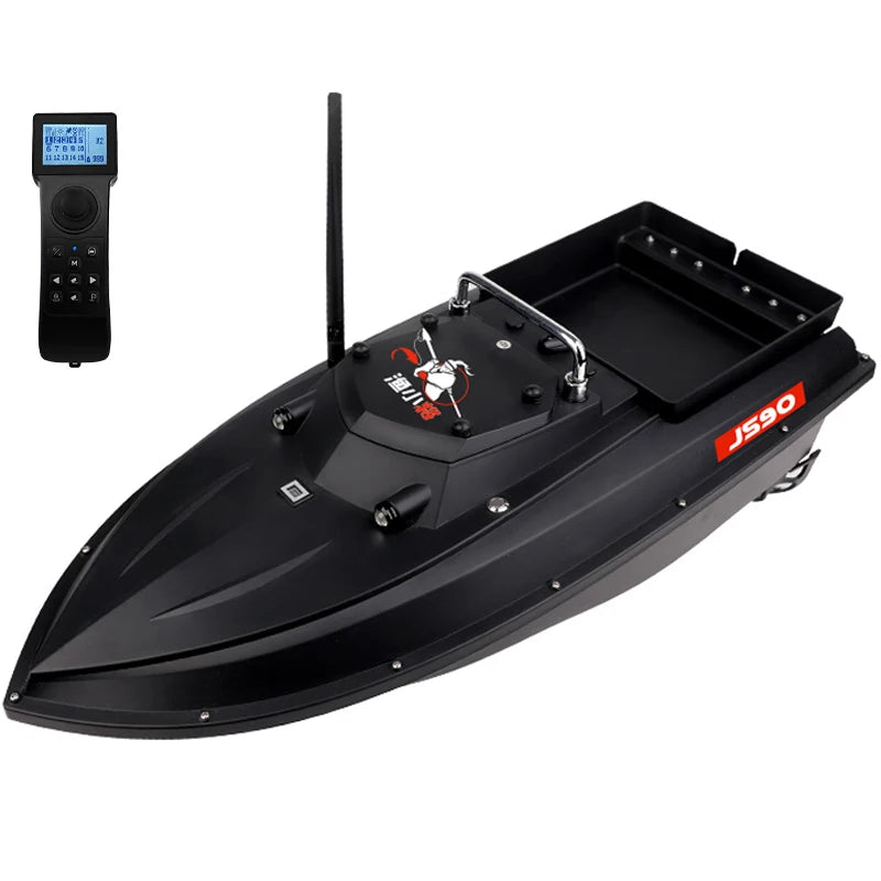 JS90 12V GPS Bait Boat 280m/1 Minute 100 Fishing Spots Load 3KG Automatic Cruise Return 3-speed Adjustment Night Fishing Boat