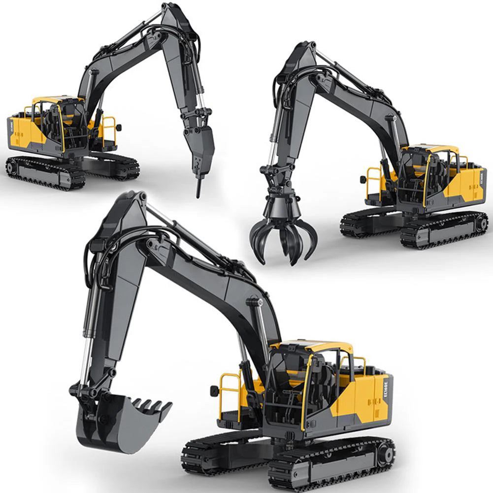 Double E E598  EC160E 1:16 E593 17CH RC Excavator Car Model 3 IN 1 Dual-mode crawler  remote control Truck Digger Toys boys