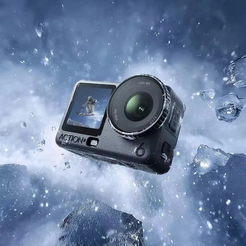 DJI Osmo Action 6 All-New 1/1.1-Inch Square Sensor Variable Aperture f/2.0-f/4.0 Cold-Resistant & 4-Hour Battery Life