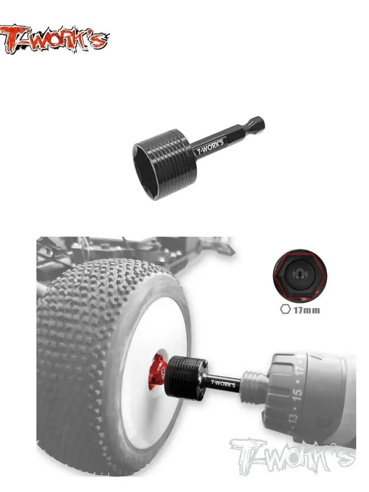 Original T works TT-087-17 17mm Alum. Magnetic Nut Driver Attachment Rc Tools and Accessories