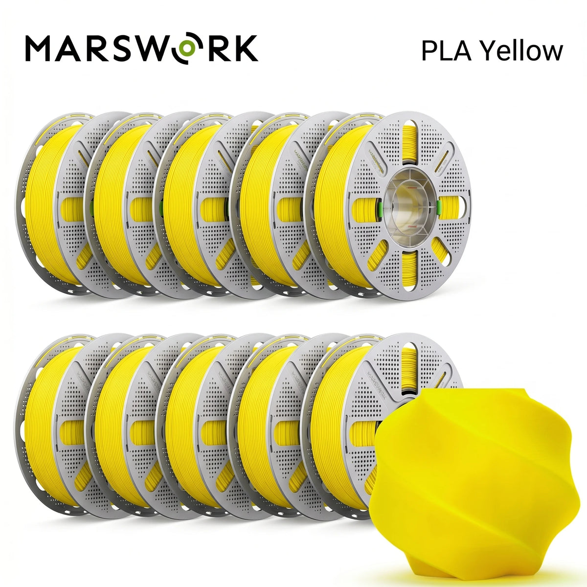 MarsWork Reusable Filament Double-finger pressing design Fit AMS recognition of Bambu Lab Printers PLA Basic 2.0 10kg 1.75mm Filament 1roll/1kg (2.2lbs)
