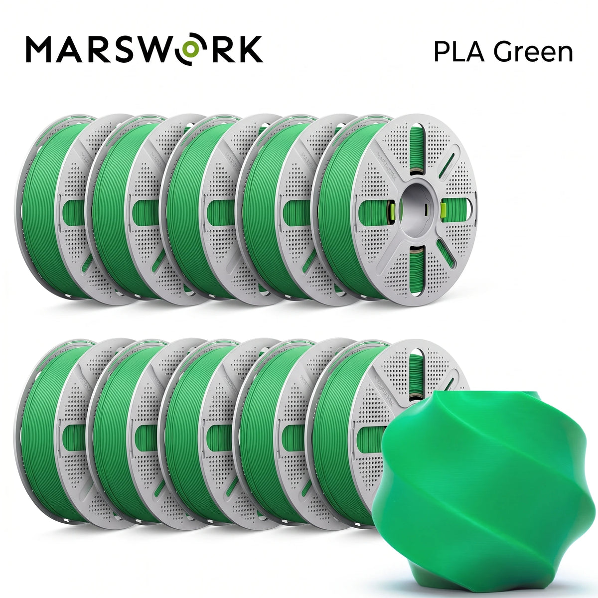 MarsWork Reusable Filament Double-finger pressing design Fit AMS recognition of Bambu Lab Printers PLA Basic 2.0 10kg 1.75mm Filament 1roll/1kg (2.2lbs)