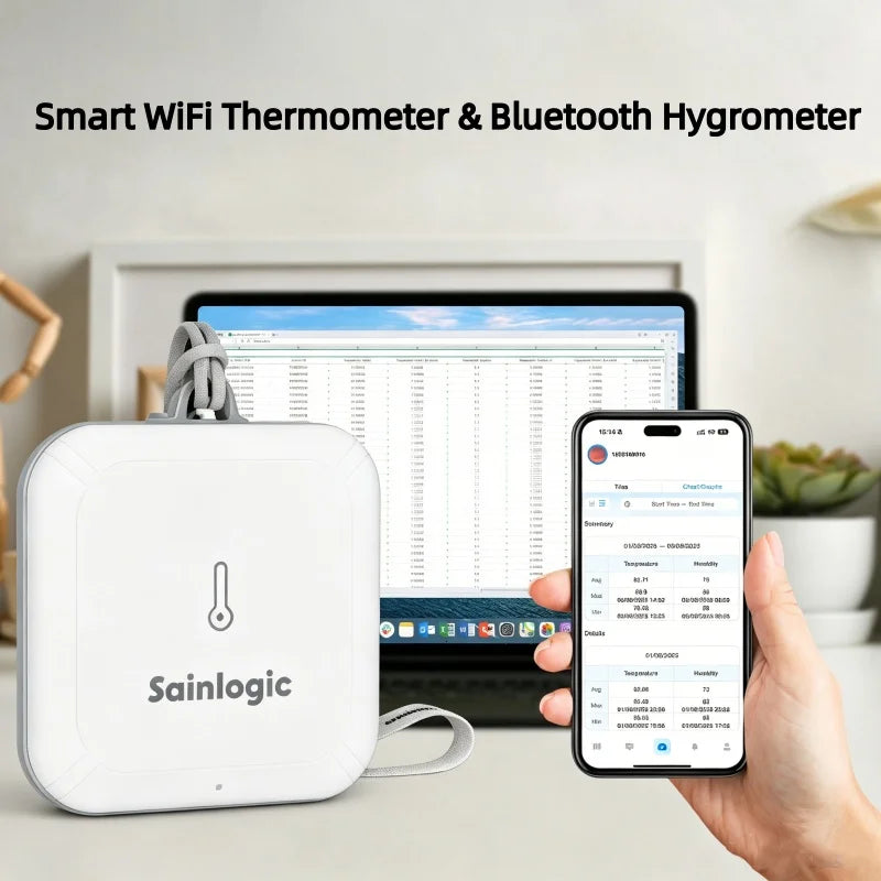 Smart WiFi Weather Station, Indoor Outdoor Thermometer Hygrometer with AI 7-Day Forecast, APP Alert, 2-Year Data Storage