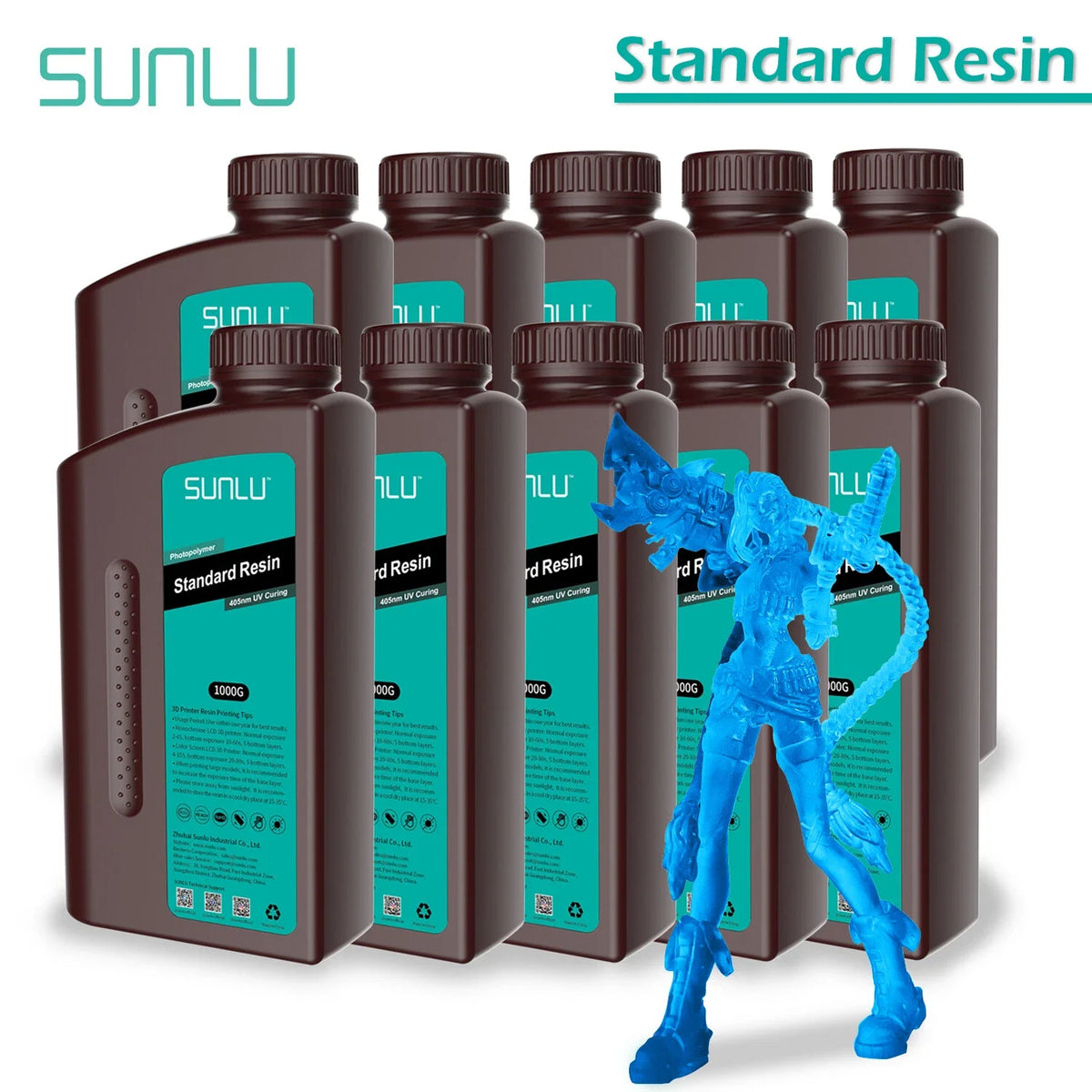 SUNLU Standard Photosensitive Resin for 3D Printing - Low Odor,High Precision,Easy to Use,Great for Beginners,Cost-Effective
