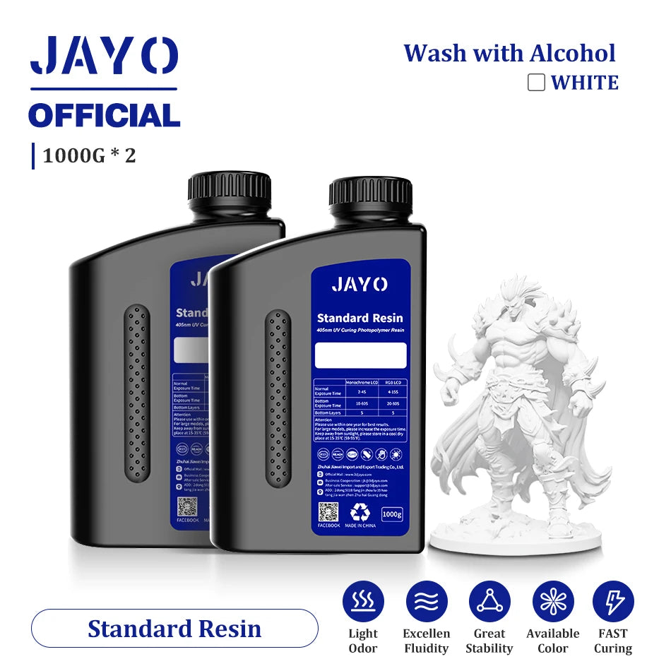 JAYO 3D Printer Resin Fast Curing Standard/ Standard Plus/ 14K Standard/ ABS Like 3D Resin For LCD SLA DLP 3D Printers