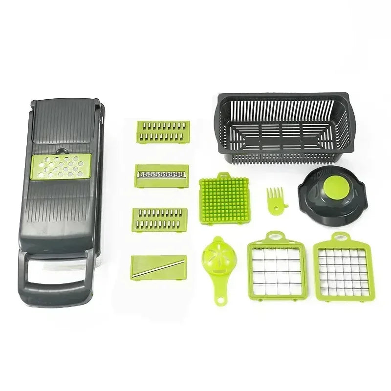 16-in-1 Slicer for Kitchen - Vegetable Chopper, Onion Potato Food Veggie Fruit Slicer and Cutter with Container, Kitchen Gadgets
