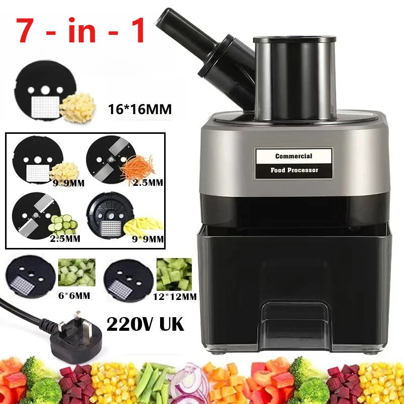 New Commercial Double Spout Vegetable Cutter 4 in 1 Multifunctional Dicing Shredding Slicing Cutting Strips Vegetables
