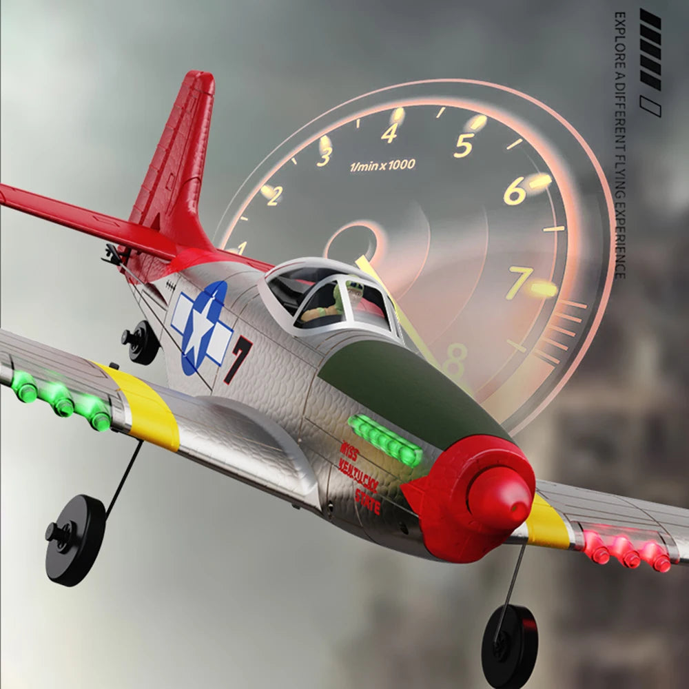 BM26 4CH RC Plane P51 Mustang Fighter 2.4G Electric Remote Control Glider Brushless Fixed-wing Aircraft EPP Foam Material Toy Birthday Gift