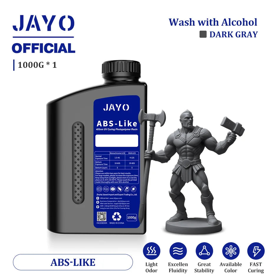 JAYO 3D Printer Resin Fast Curing Standard/ Standard Plus/ 14K Standard/ ABS Like 3D Resin For LCD SLA DLP 3D Printers