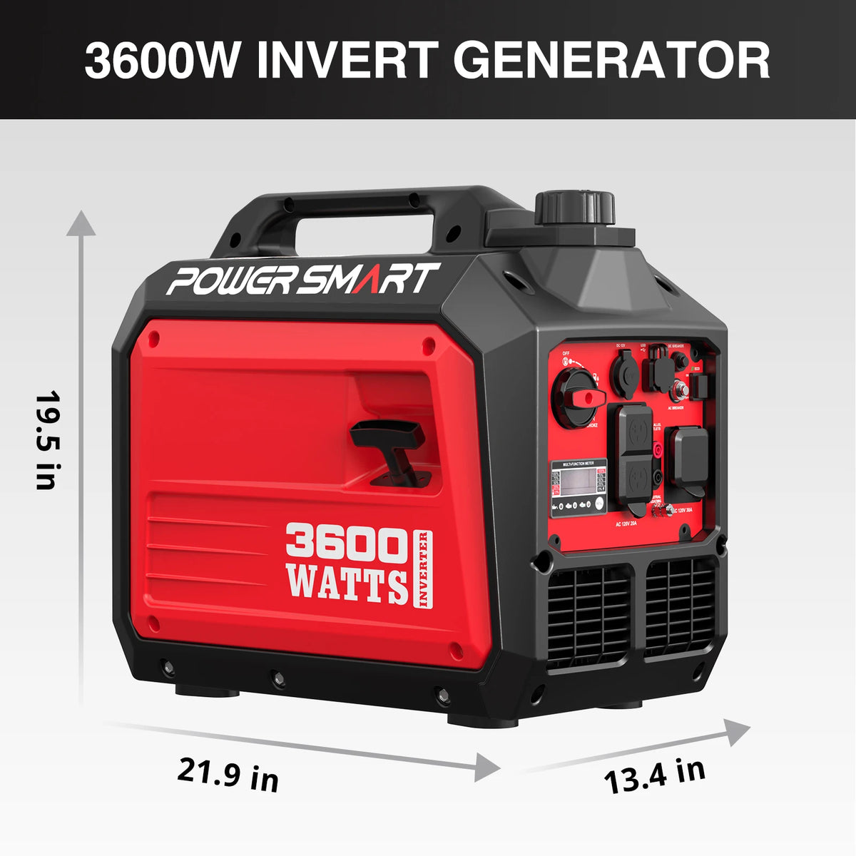 3600W Inverter Generator, 3200W Rated Gas Powered Portable Generator, 149cc Lightweight Low Noise Generator for Home RV Camping Emergency Backup