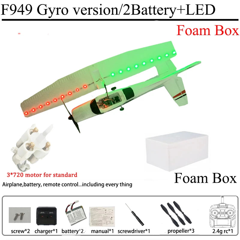 WLtoys F949 2.4G 3D6G 3Ch RC Airplane Fixed Wing Plane Outdoor Toys Drone RTF Upgrade Version Digital Servo F949S With Gyroscope