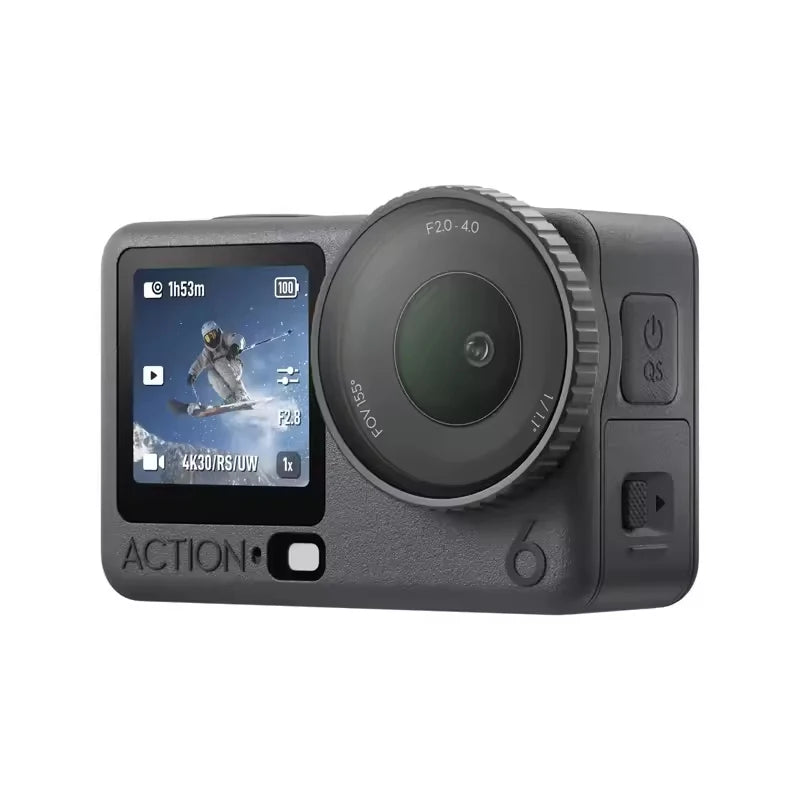 DJI Osmo Action 6 All-New 1/1.1-Inch Square Sensor Variable Aperture f/2.0-f/4.0 Cold-Resistant & 4-Hour Battery Life