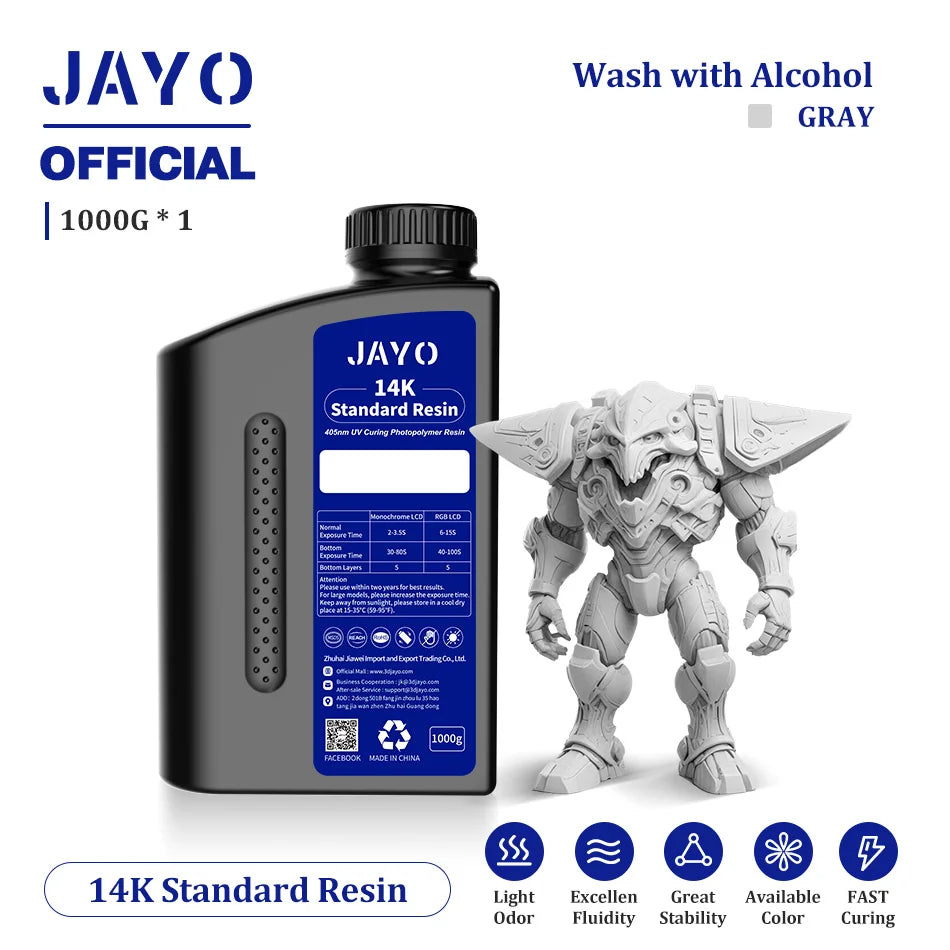 JAYO 3D Printer Resin Fast Curing Standard/ Standard Plus/ 14K Standard/ ABS Like 3D Resin For LCD SLA DLP 3D Printers