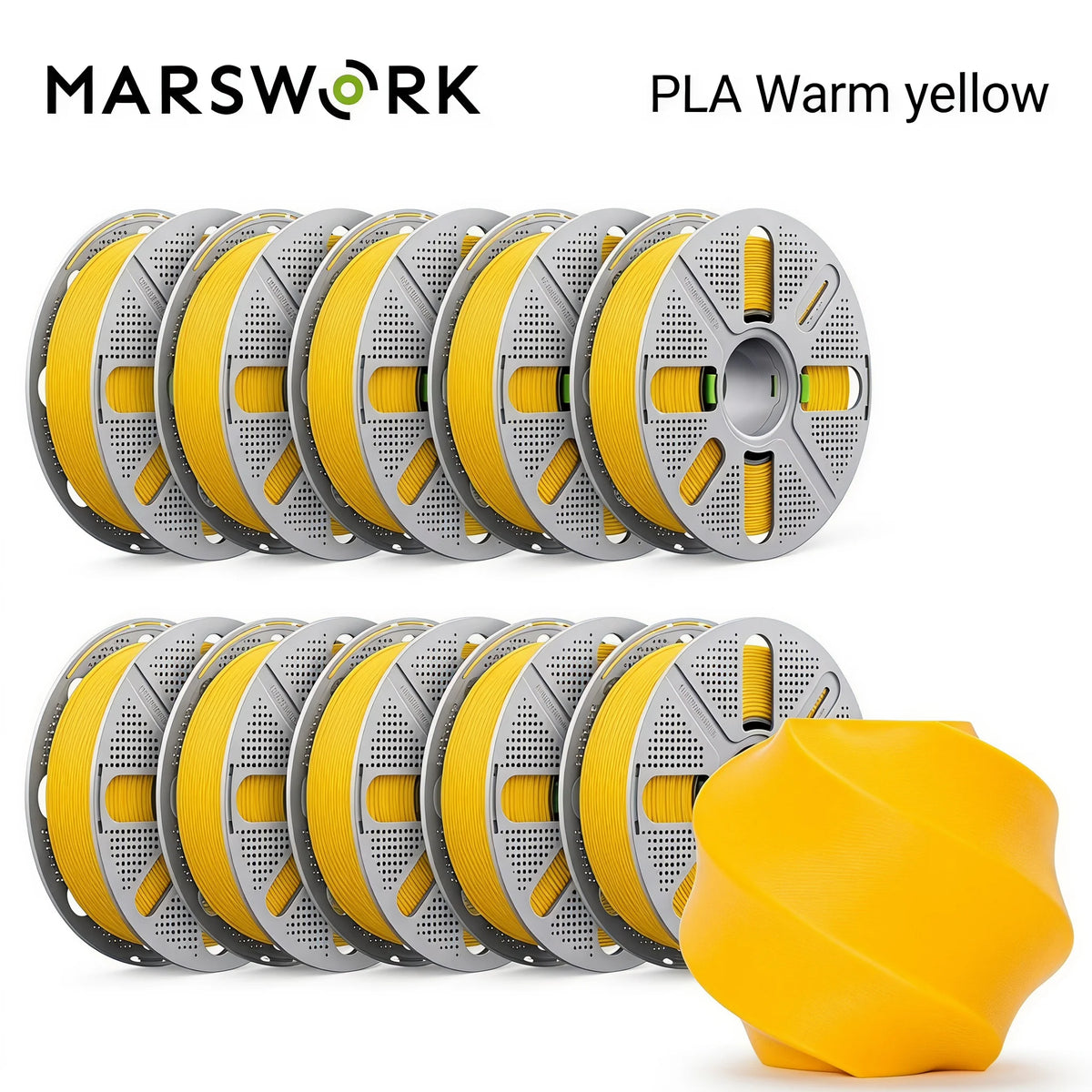 MarsWork Reusable Filament Double-finger pressing design Fit AMS recognition of Bambu Lab Printers PLA Basic 2.0 10kg 1.75mm Filament 1roll/1kg (2.2lbs)