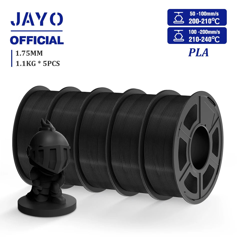 JAYO 3D Filament PLA/PLA META/PETG/SILK PLA+/Wood/PLA Marblel/ APLA 1.75mm 5Roll 1.1KG/0.5KG 3D Printer Filament for 3D Printer