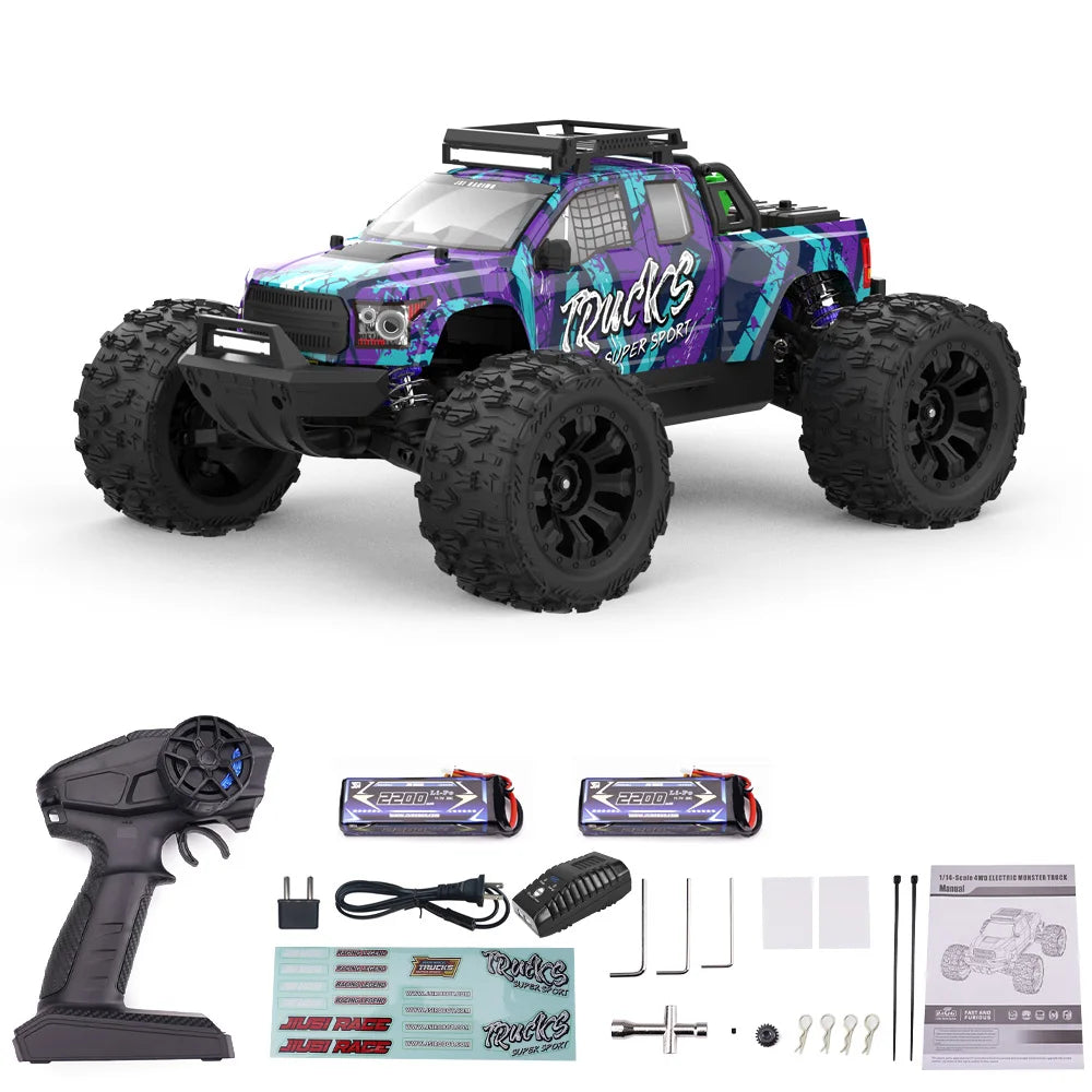 Local Shipping From US JIUSI 1/14 4WD PT14R Rc Car 4x4 Off-Road Rc Truck Brushless 3600KV 80km/h High-Speed 2.4G Remote Control 3S 35C 2200mAh Toy Car Rc Cars For Adults