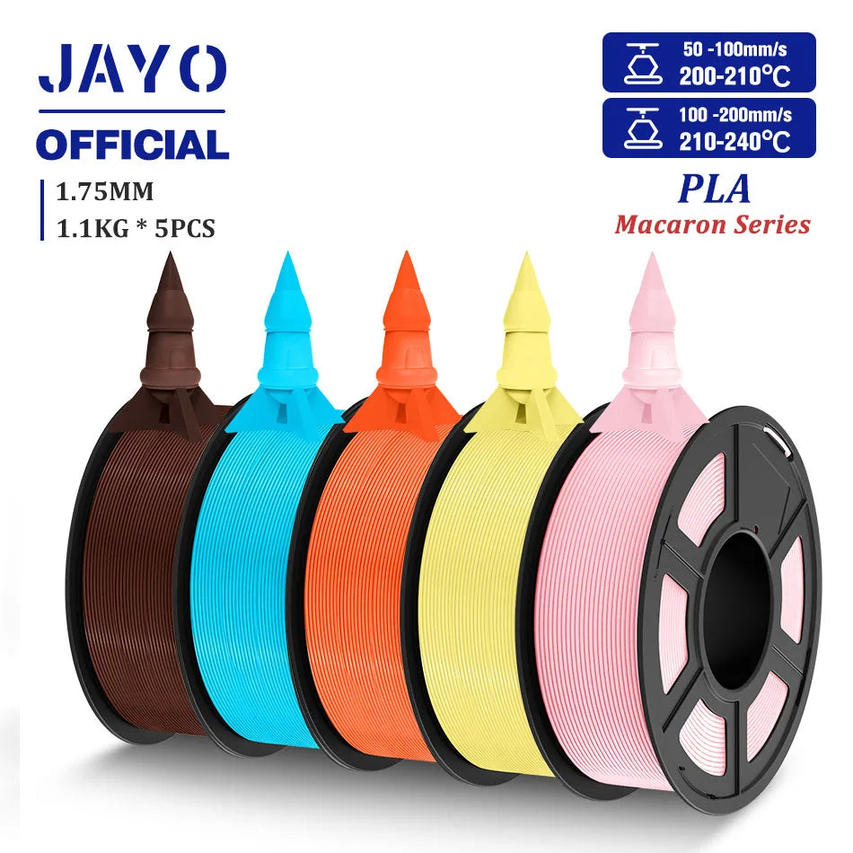 JAYO 5 Rolls 3D Filament PLA/PLA META/PETG/SILK PLA+/Wood/PLA Marblel/ APLA 1.75mm1.1KG 3D Printer Filament for FDM Muticolor