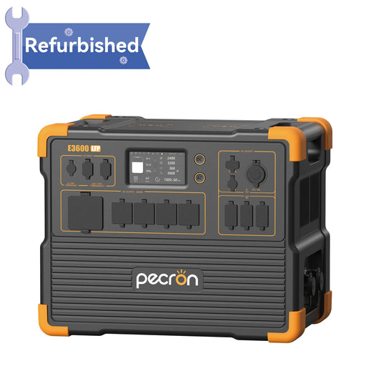 Refurbished-PECRON Portable Power Station 3072Wh E3600LFP, 5x3600W AC Outlets Power Station, LiFePO4 Battery Backup Expanded to 18.43kWh, Fast Charging Solar Generator for Home Use, RV, Camping, CPAP, Emergencies