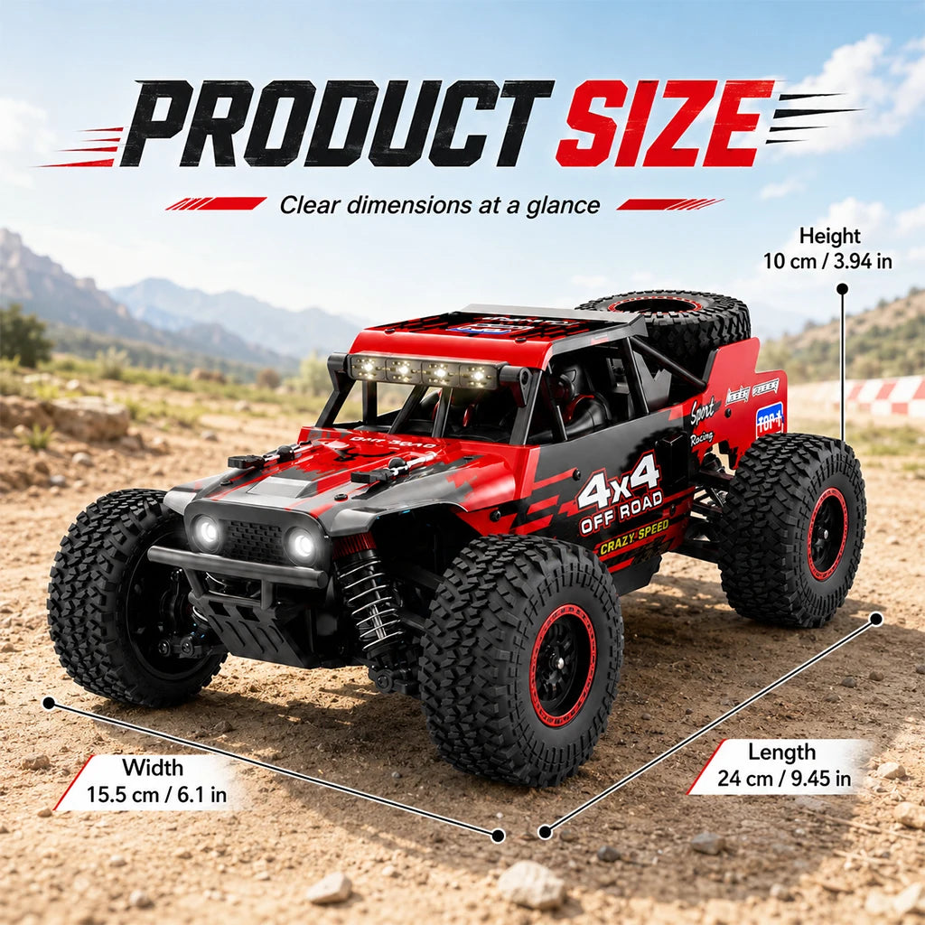 ZNLYRION RC Monster SG202MAX Scale1:16 Truck 4WD Brushless 55KM/H 2.4G Remote Control Off-Road Car with LED Lights for Boys Adults