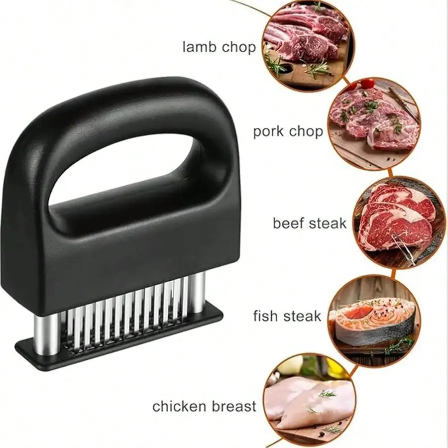 Meat Tenderizer Steak Tool, 48 Stainless Steel Ultra Sharp Needle Blades Meat Tenderizer Stapler For Tenderizing Steak/Beef/Pork/Turkey/Fish/Poultry/Veal Marinade.