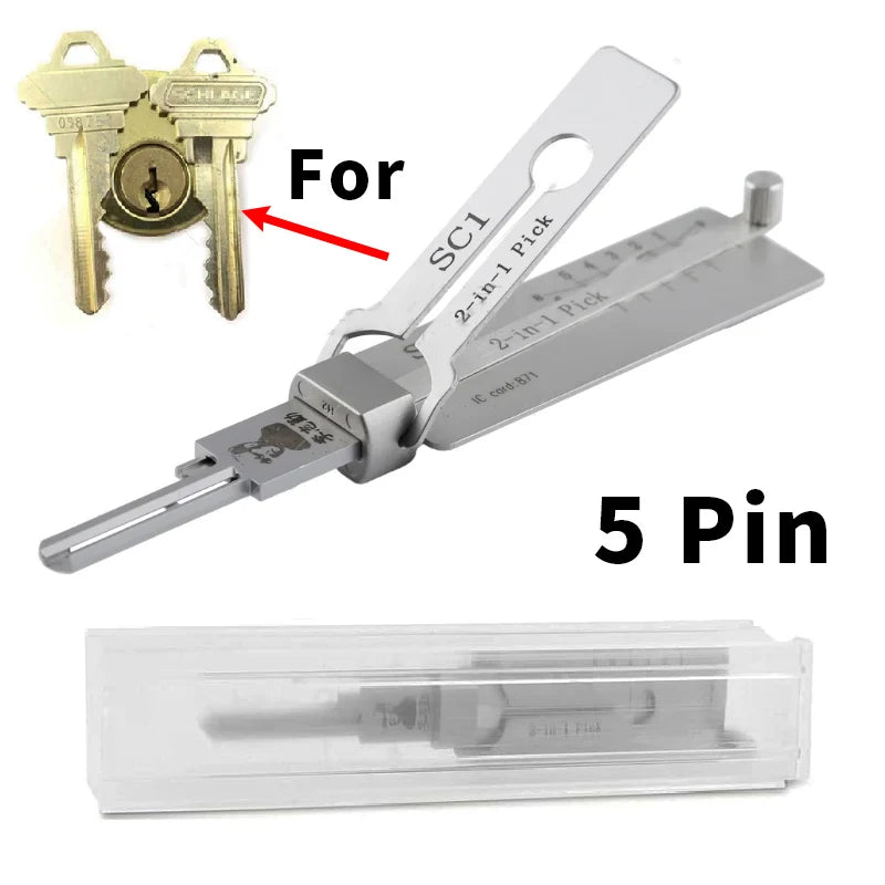 KW1 SC1 LISHI 2-in-1 Pick Decoder For Kwikest Lock For Schlage KW5 SC4 Lock Civil lock tool Locksmiths tool