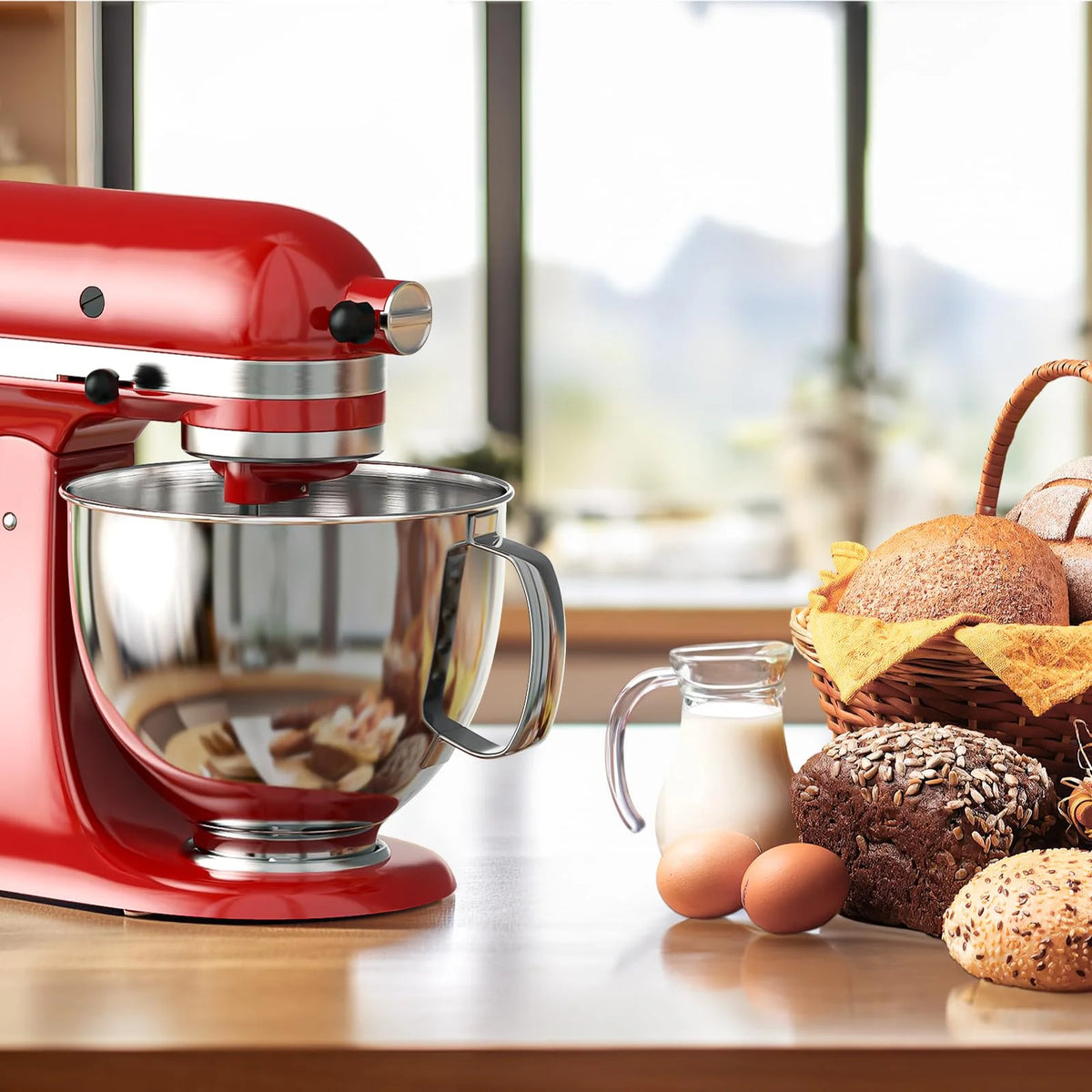 Mixing Bowl for Kitchenaid Stand Mixer Fits 4.5 5Q Tilt Head for Kitchen Aid Mixers Bowls 5 Quart Stainless Steel Bowl